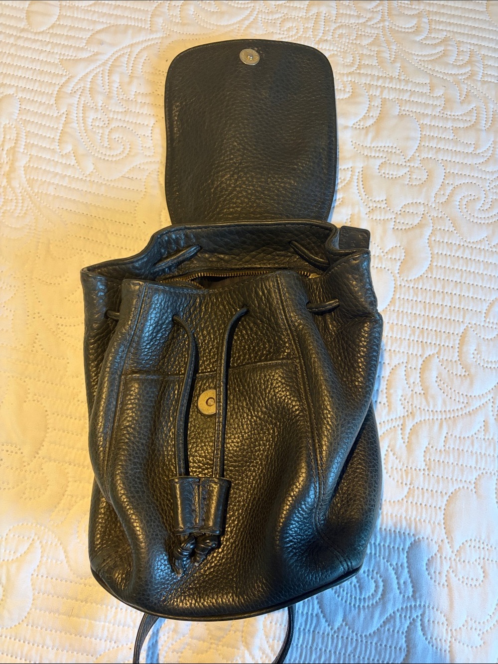 Vintage Coach Black Pebbled Leather Mini Backpack - Picture 4 of 10
